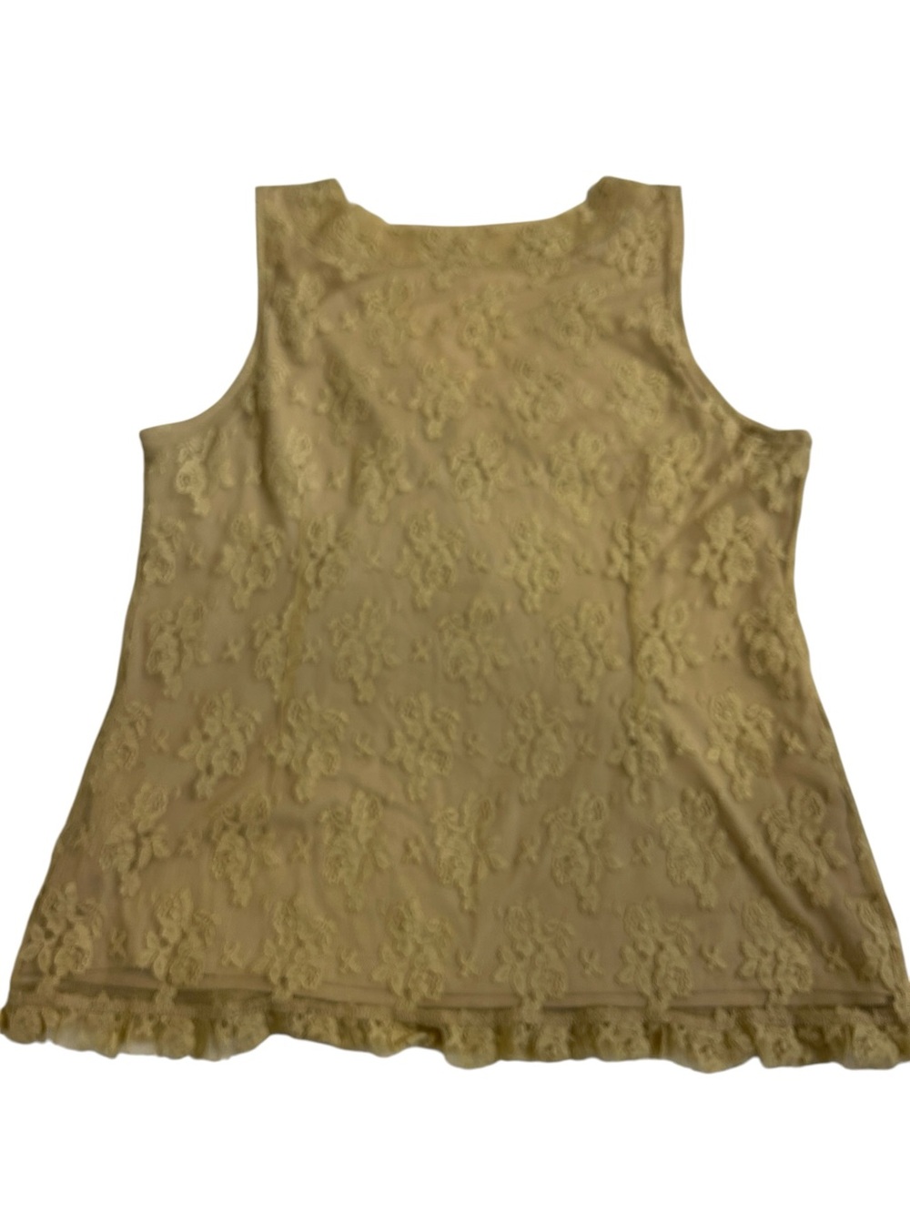 Vintage Esprit Beige Lace Sequin Sleeveless Tank Top Boho Y2K Romantic Size XL - Picture 3 of 7